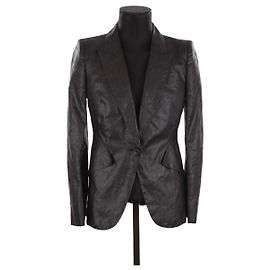 Alexander Mcqueen Leinenblazer Schwarz