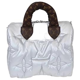 Louis Vuitton-Louis Vuitton Graues Riesenkissen mit Monogramm Speedy Bandouliere 25-Grau