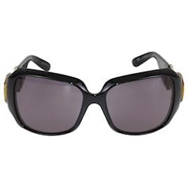 Gucci-Gucci Black Bamboo Horsebit Oversized Sunglasses-Black
