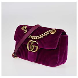 Gucci-Gucci Purple Matelasse Mini Gg Marmont Shoulder Bag-Purple