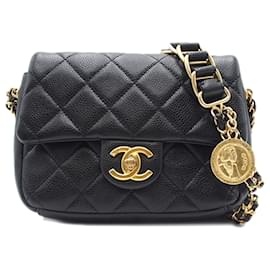 Chanel-Black Chanel Mini Caviar Soul Chain Flap Crossbody Bag-Black