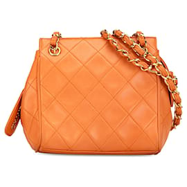 Chanel-Orange Chanel CC Quilted calf leather Chain Shoulder Bag-Orange