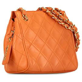 Chanel-Orange Chanel CC Quilted calf leather Chain Shoulder Bag-Orange
