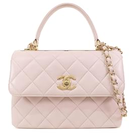 Chanel-Pink Chanel Small Lambskin Trendy CC Flap Satchel-Pink