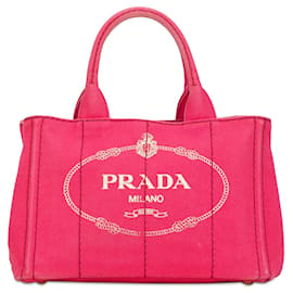 Prada-Pink Prada Small Canapa Logo Tote Handbag-Pink