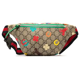 Gucci-Beige Gucci Kids GG Supreme Ranch Belt Bag-Beige