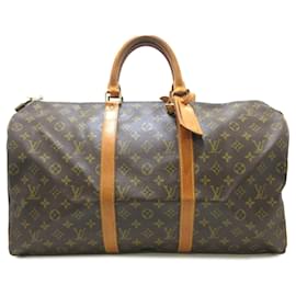 Louis Vuitton-Brown Louis Vuitton Monogram Keepall 50 Travel bag-Brown