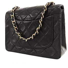 Chanel-Black Chanel Mini Square Classic Lambskin Single Flap Crossbody Bag-Black