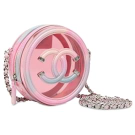 Chanel-Pink Chanel CC Filigree Transparent Round Crossbody-Pink