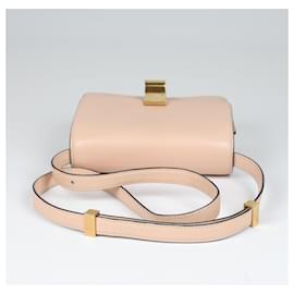 Céline-CELINE Petit sac à rabat classique en cuir de chèvre brillant en Blush-Rose