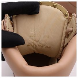 BALMAIN Beige Leather Taiga Ranger Boots in Size 38 eu Beige