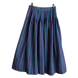 Gonna lunga a righe in cotone Yves Saint Laurent Multicolore