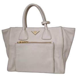 Prada Leather Handbag Cream Cream
