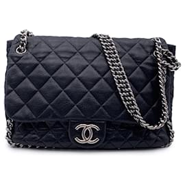 Chanel-Black Quilted Lambskin Chain Around Maxi Shoulder Bag-Black