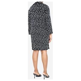 Dolce & Gabbana-Black polka dot mini bejewelled buttons dress - size UK 12-Black