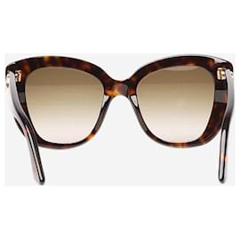 Gucci-Brown oversized tortoise shell cat-eye sunglasses-Brown