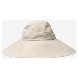 Hermès-Neutral linen-blend sunhat-Other