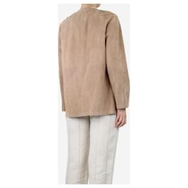 Autre Marque-Neutral single-button suede jacket - size UK 8-Other
