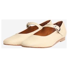 Autre Marque-Biscuit flat linen buckle-detail pumps  - size EU 40-Other