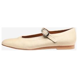 Autre Marque-Biscuit flat linen buckle-detail pumps  - size EU 40-Other