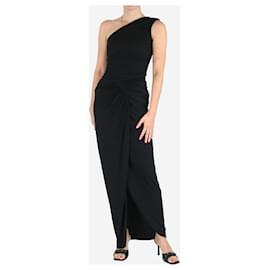 Michael Kors-Black one-shoulder ruched midi dress - size UK 8-Black