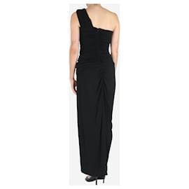 Michael Kors-Black one-shoulder ruched midi dress - size UK 8-Black