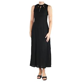 Autre Marque-Black sleeveless cutout linen midi dress - size UK 8-Black