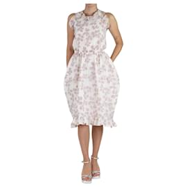 Autre Marque-Cream floral embroidered wool-blend midi dress - size S-Cream