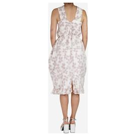 Autre Marque-Cream floral embroidered wool-blend midi dress - size S-Cream