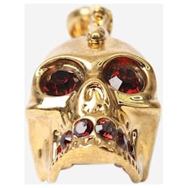 Alexander Mcqueen-Gold skull necklace with swarovski crystals-Golden