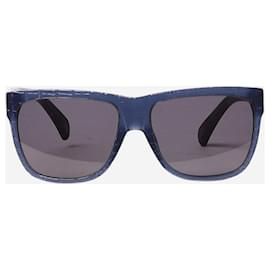 Alexander Mcqueen-Blue leather-effect sunglasses - size-Blue