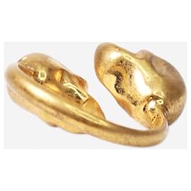 Alexander Mcqueen-Gold skull open ring - size-Golden