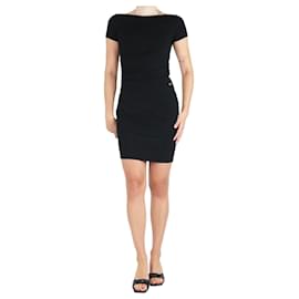 Chanel-Black ruched knit mini dress - size UK 10-Black