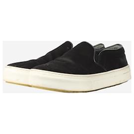 Céline-Black satin slip-on shoes - size EU 37-Black