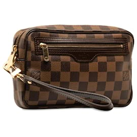 Louis Vuitton-Louis Vuitton Marron Damier Ebene Pochette Billets Macao-Marron