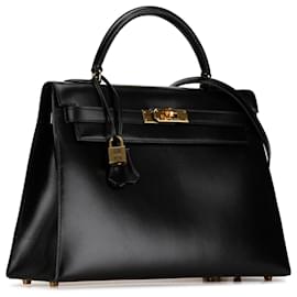 Hermès-Hermes Black Box Calf Kelly Sellier 32-Black