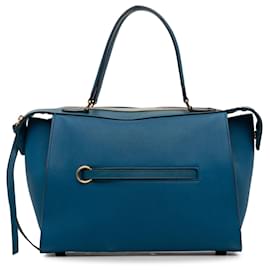 Céline-Celine Blue Medium Ring Handbag-Blue