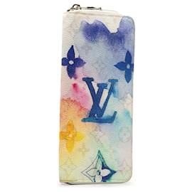 Louis Vuitton-Louis Vuitton White Monogram Watercolor Vertical Zippy Long Wallet-White