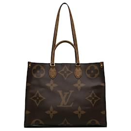 Louis Vuitton-Louis Vuitton Marron Monogram Reverse Giant Onthego GM-Marron