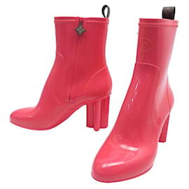 Louis Vuitton-CHAUSSURES LOUIS VUITTON BOTTES DE PLUIE SILHOUETTE 40 BOTTINES RAIN BOOTS-Rose