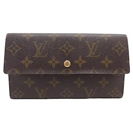 Louis Vuitton-VINTAGE LOUI S VUITTON SARAH BRIEFTASCHE AUS MONOGRAMM-CANVAS M60531 Mappe-Braun