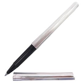 ST DUPONT CHEVRON PATTERN BALLPOINT PEN IN STERLING SILVER 925 SILVER ROLLERBALL PEN Silvery