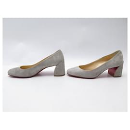 Christian Louboutin-CHRISTIAN LOUBOUTIN SHOES MISS SAB PUMPS 55 37 SUEDE SHOES-Grey