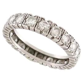 Autre Marque-FULL PAVE ALLIANCE RING 20 diamants 1.3 CT T49 PLATINUM DIAMONDS RING-Silvery