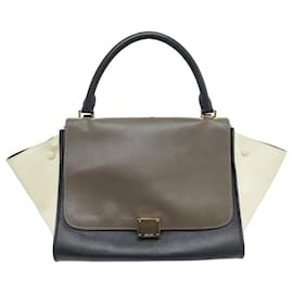 Céline-CELINE TRAPEZE MEDIUM HANDBAG TRICOLOR LEATHER CROSSBODY HAND BAG-Other