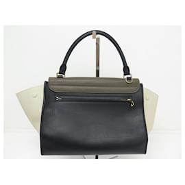 Céline-SAC A MAIN CELINE TRAPEZE MOYEN MODELE CUIR TRICOLORE BANDOULIERE HAND BAG-Autre