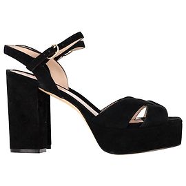 Stuart Weitzman Dayna Platform Sandals In Black Suede Black