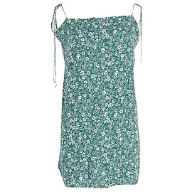 Reformation – Agean – Minikleid mit Blumendruck aus grüner Viskose Andere