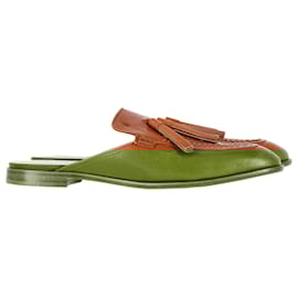 Tod's-Tod's Flat Mules in Brown Leather-Brown