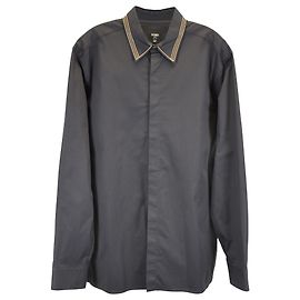 Fendi Camisa Con Cuello Italiano De Algodón Negro Negro